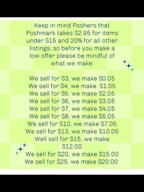 Green Informational‎ Graphic - Poshmark Fees and Profit Examples